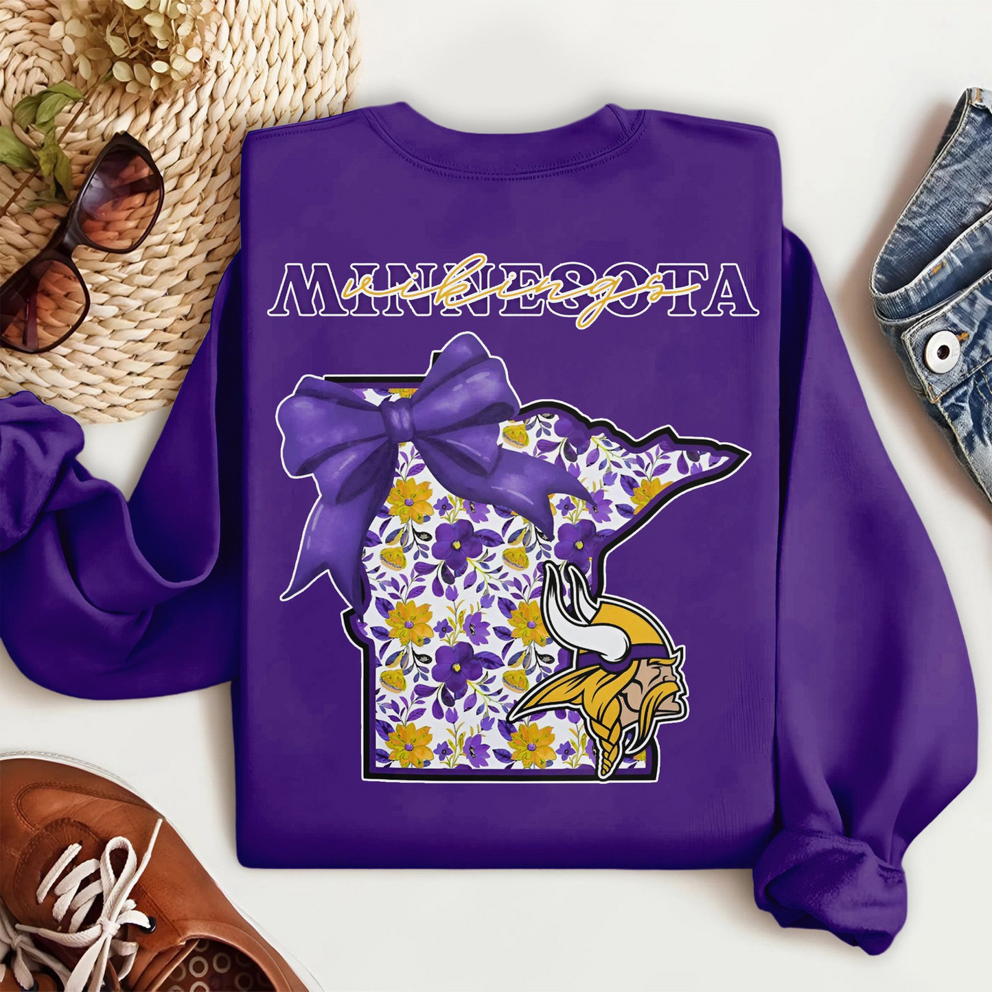 MV Premium NFL Cozy State Bow Sweatshirt DDT NTL