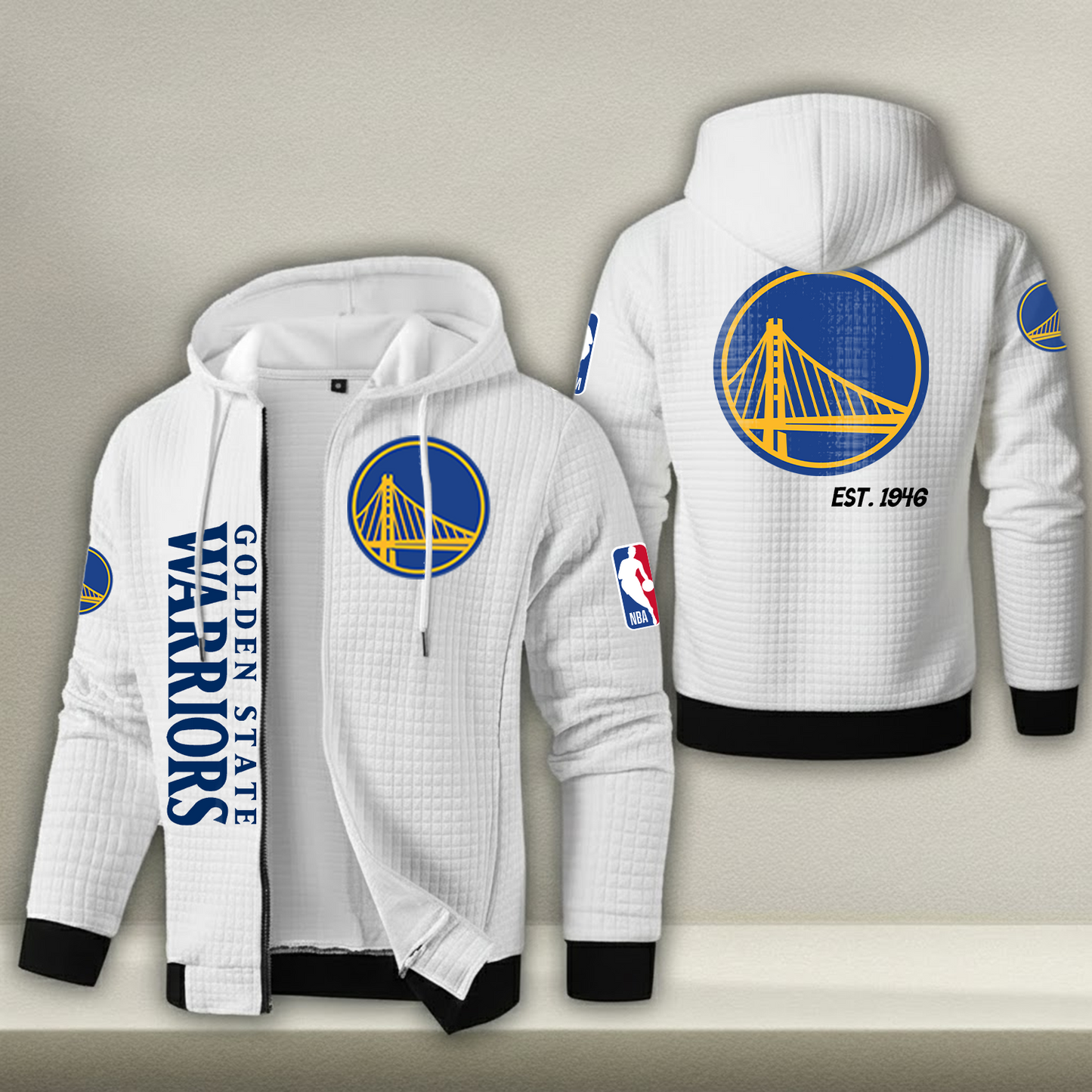 NBA x GSW Waffle Zip Hoodie HLP HLPHUONG