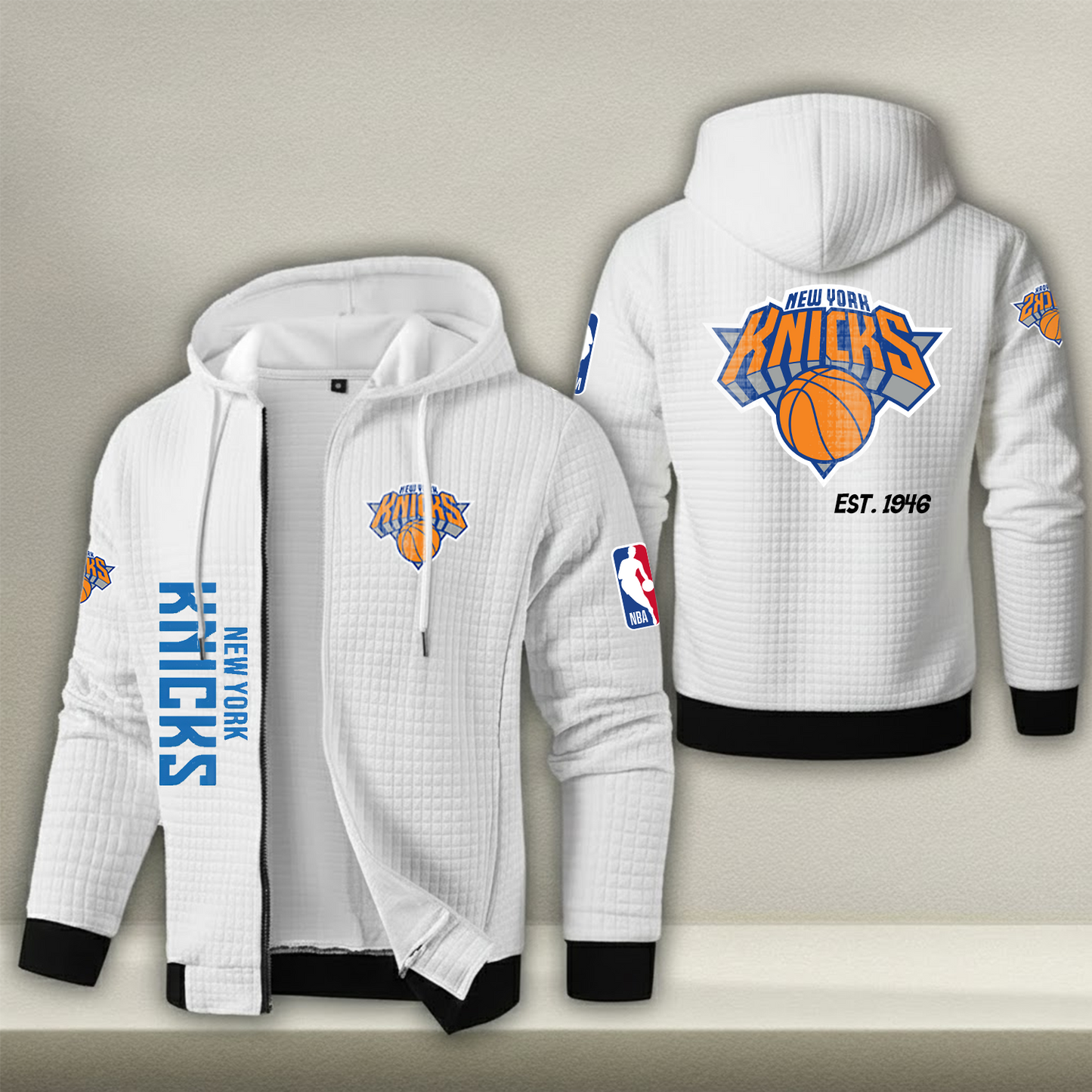 NBA x NYK Waffle Zip Hoodie HLP HLPHUONG