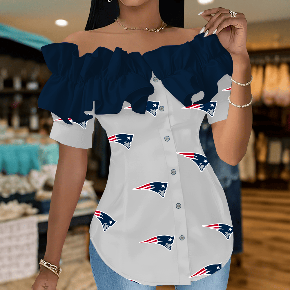 NEP Premium NFL Women Ruffle Off-Shoulder Blouse DDT CTND