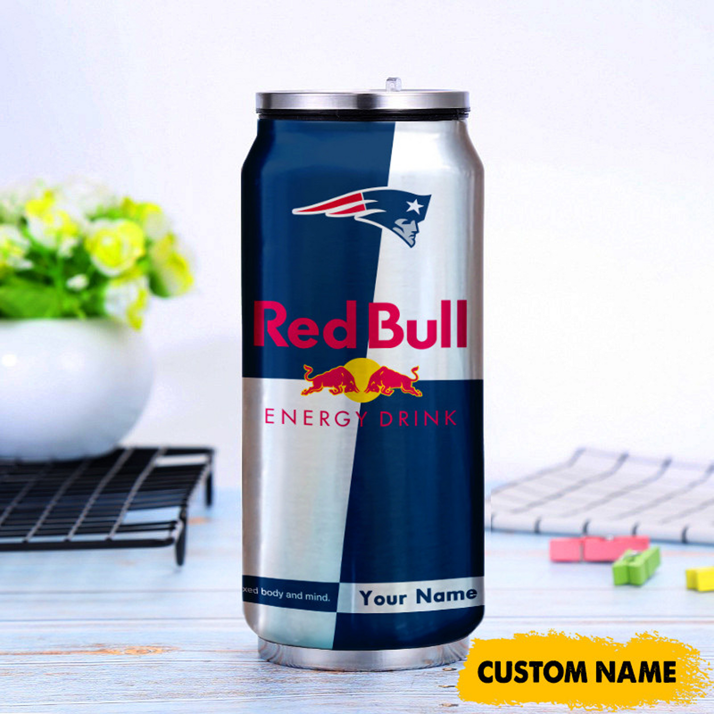 NEP x NFL Mix RedB Drink Can Tumbler Custom Any Name DATND TANTD
