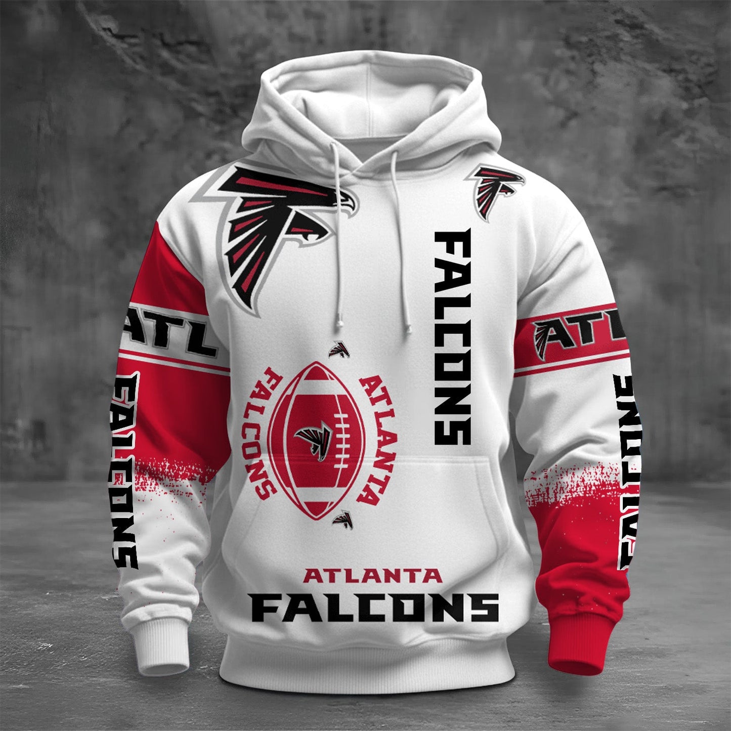 NFL ATL Unisex Printed Hoodie - Bold Zip Up Sweatshirt for Fans V1 NAK NHM