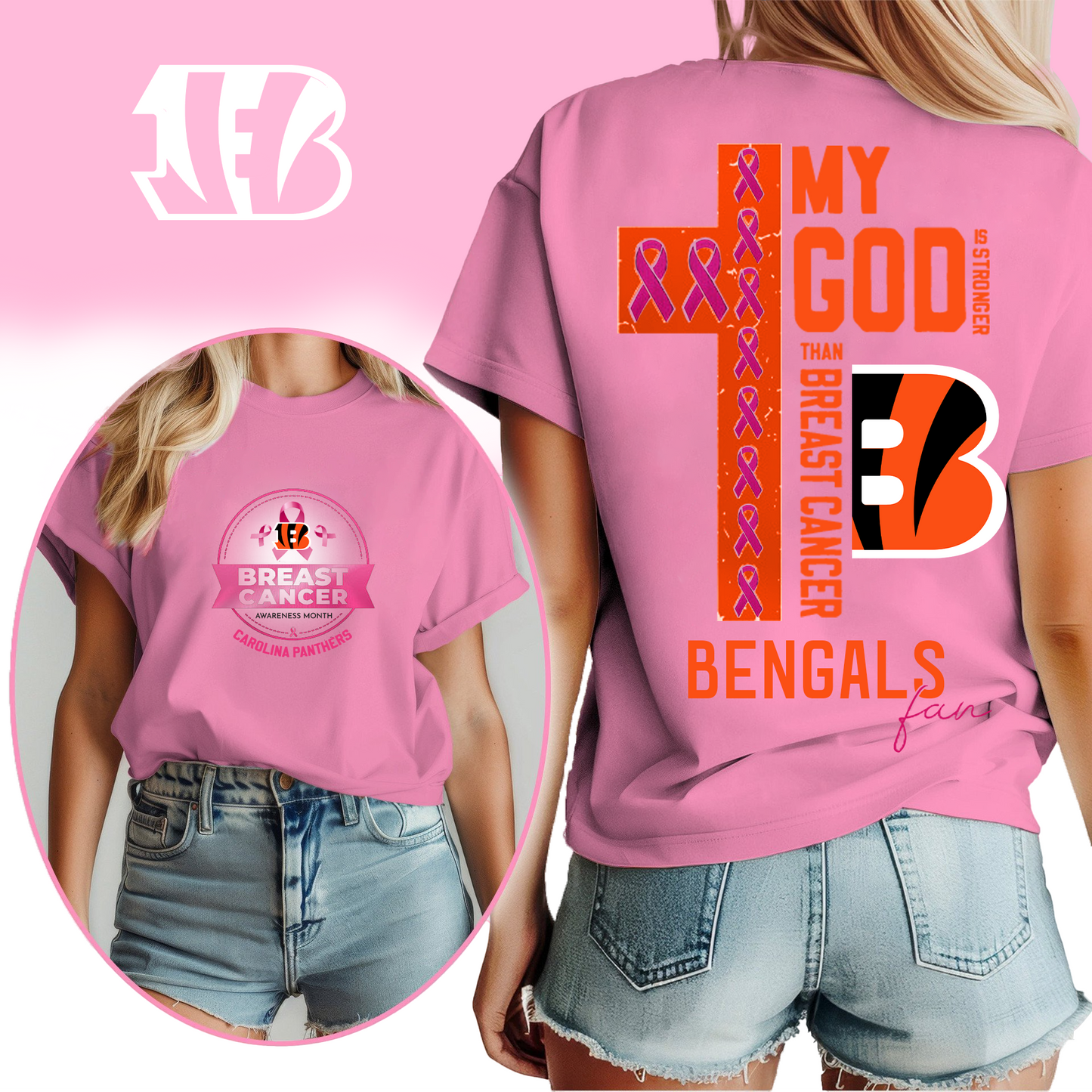 NFL CIN - Breast Cancer My God In Stronger Shirt DDT HLP