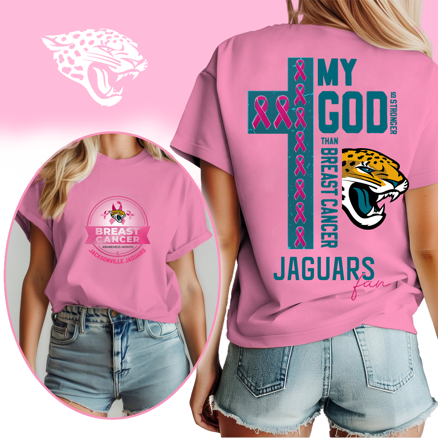 NFL JJ - Breast Cancer My God In Stronger Shirt DDT HLP