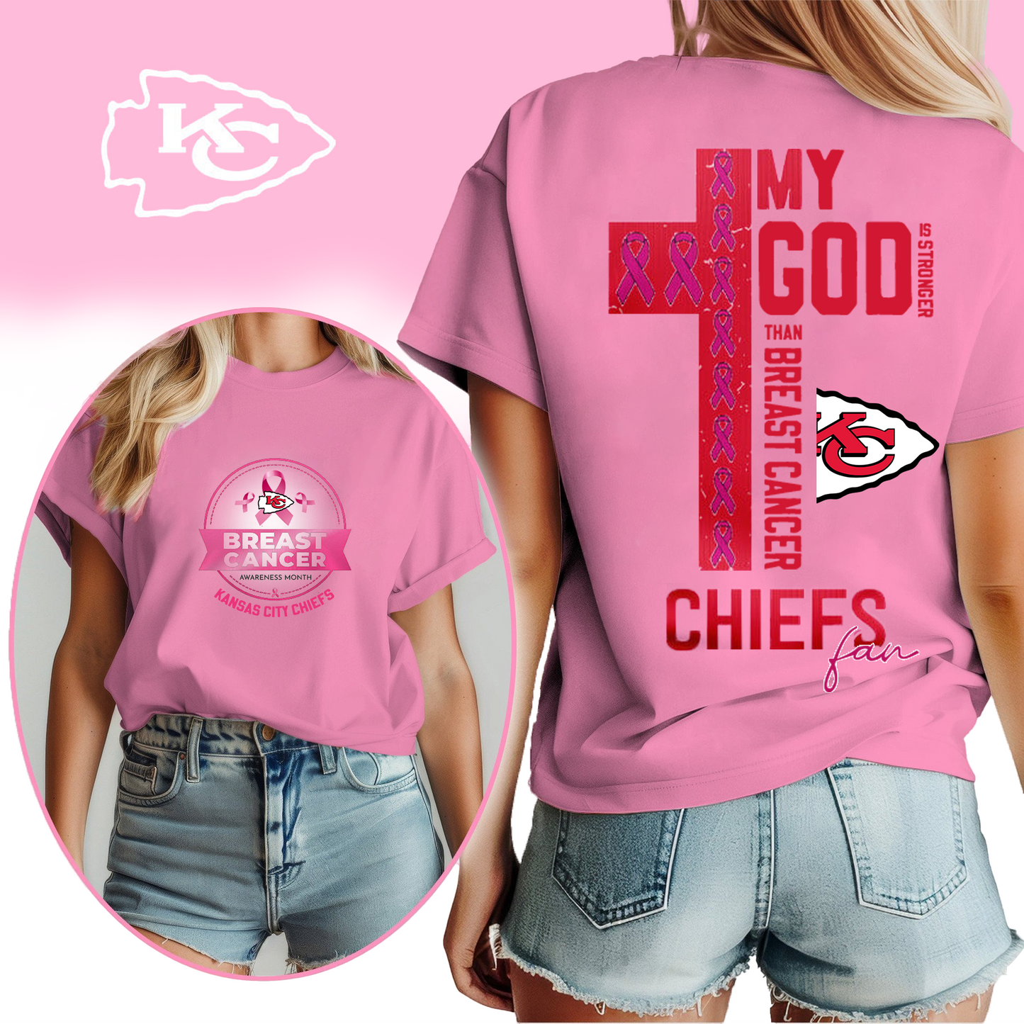 NFL KCC - Breast Cancer My God In Stronger Shirt DDT HLP