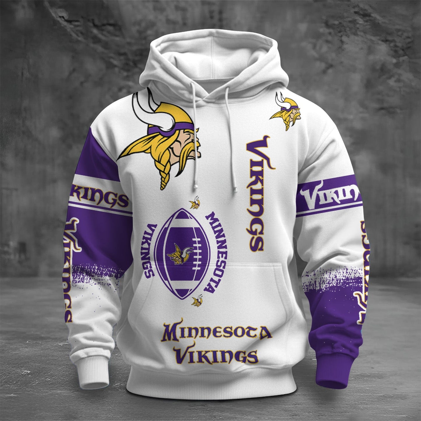 NFL MV Unisex Printed Hoodie - Bold Zip Up Sweatshirt for Fans V1 NAK NHM