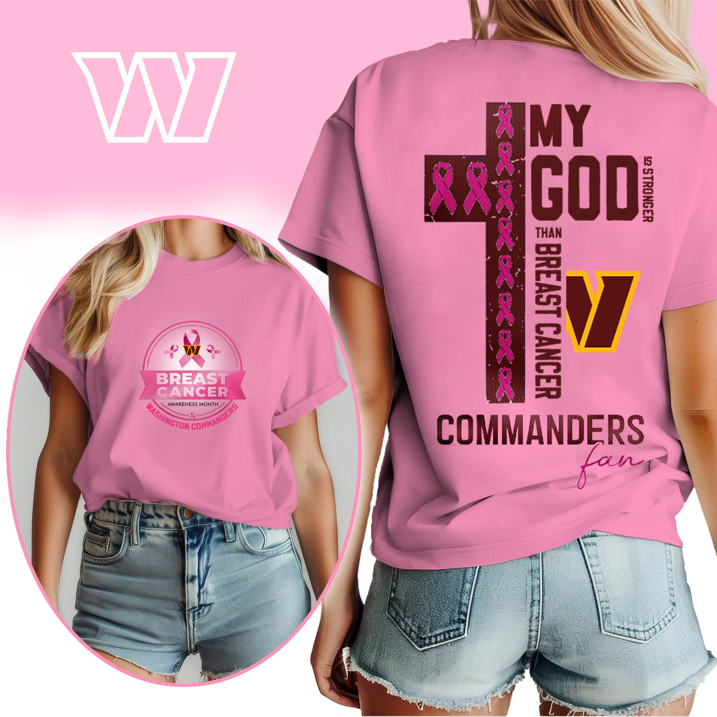 NFL WC - Breast Cancer My God In Stronger Shirt DDT HLP