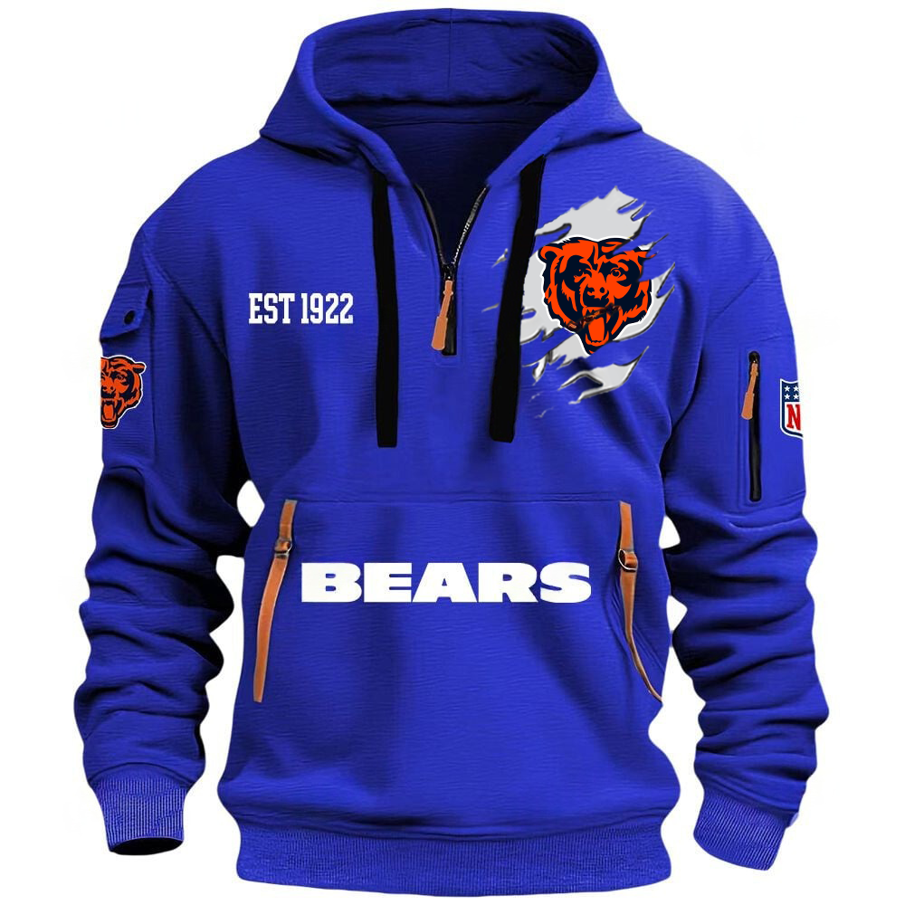 NFL x CHI EST 1922 Half Zipper Hoodie HLP HLPHUONG