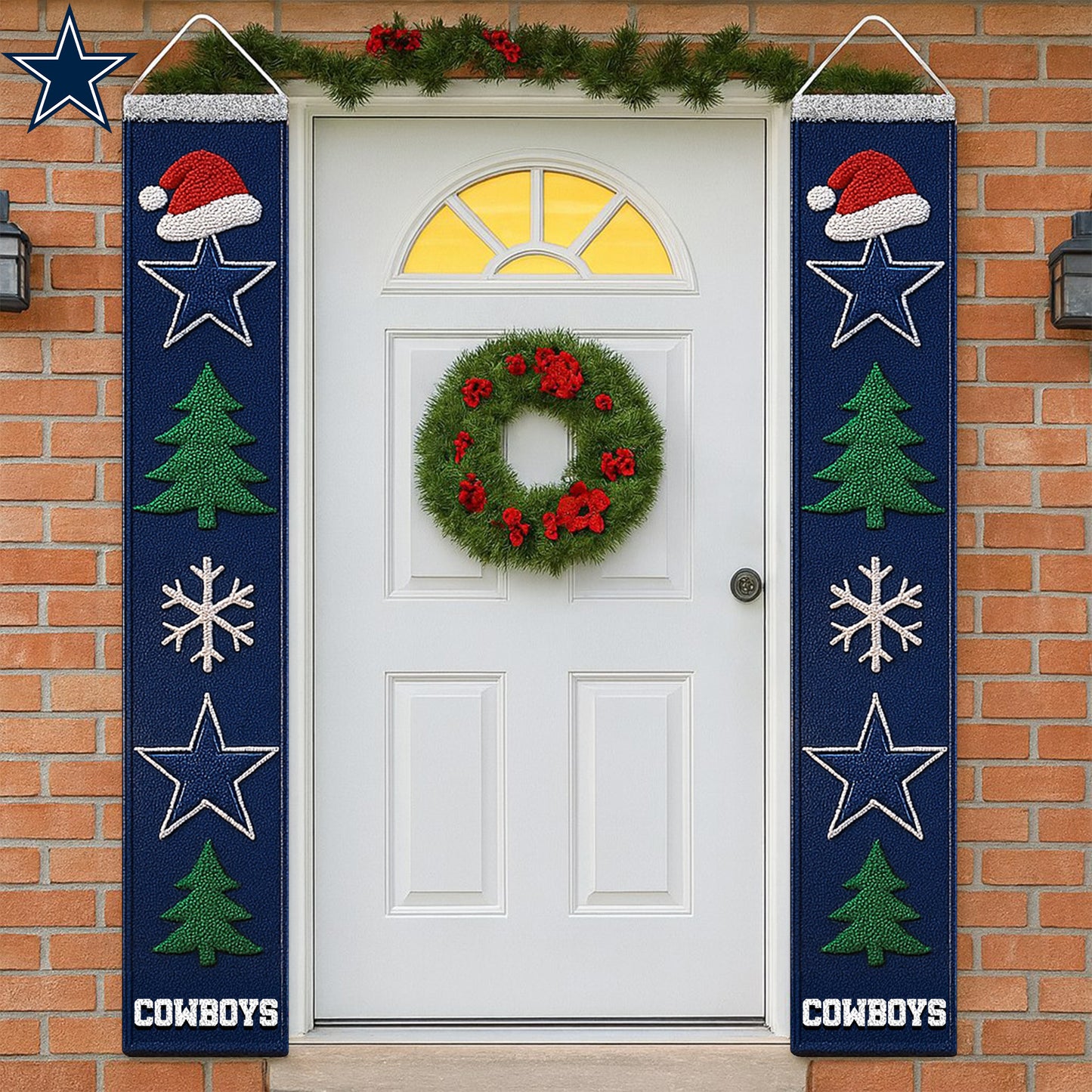 NFL x DAL Merry Christmas Porch Sign HLP HLPHUONG
