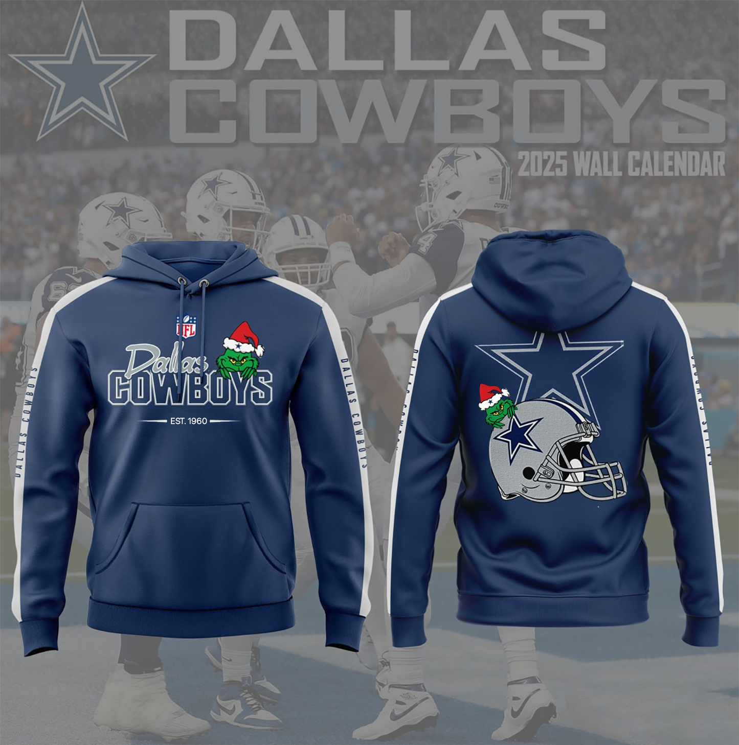 NFL x DAL Merry Grinchmas 3D Hoodie HLP HLPHUONG