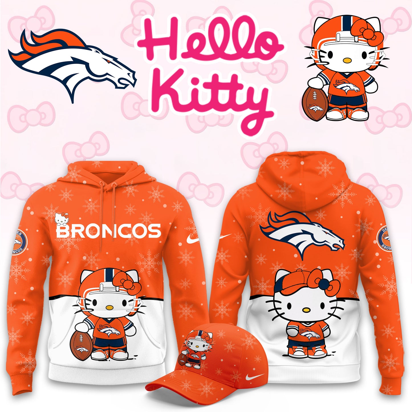 NFL x DEN Chrismas Hello KT 3D Hoodie HLP HLPHUONG