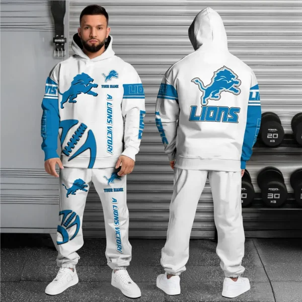 NFL x DET Combo Hoodie And Long Sweatpants New Trends V1 NAK NHT
