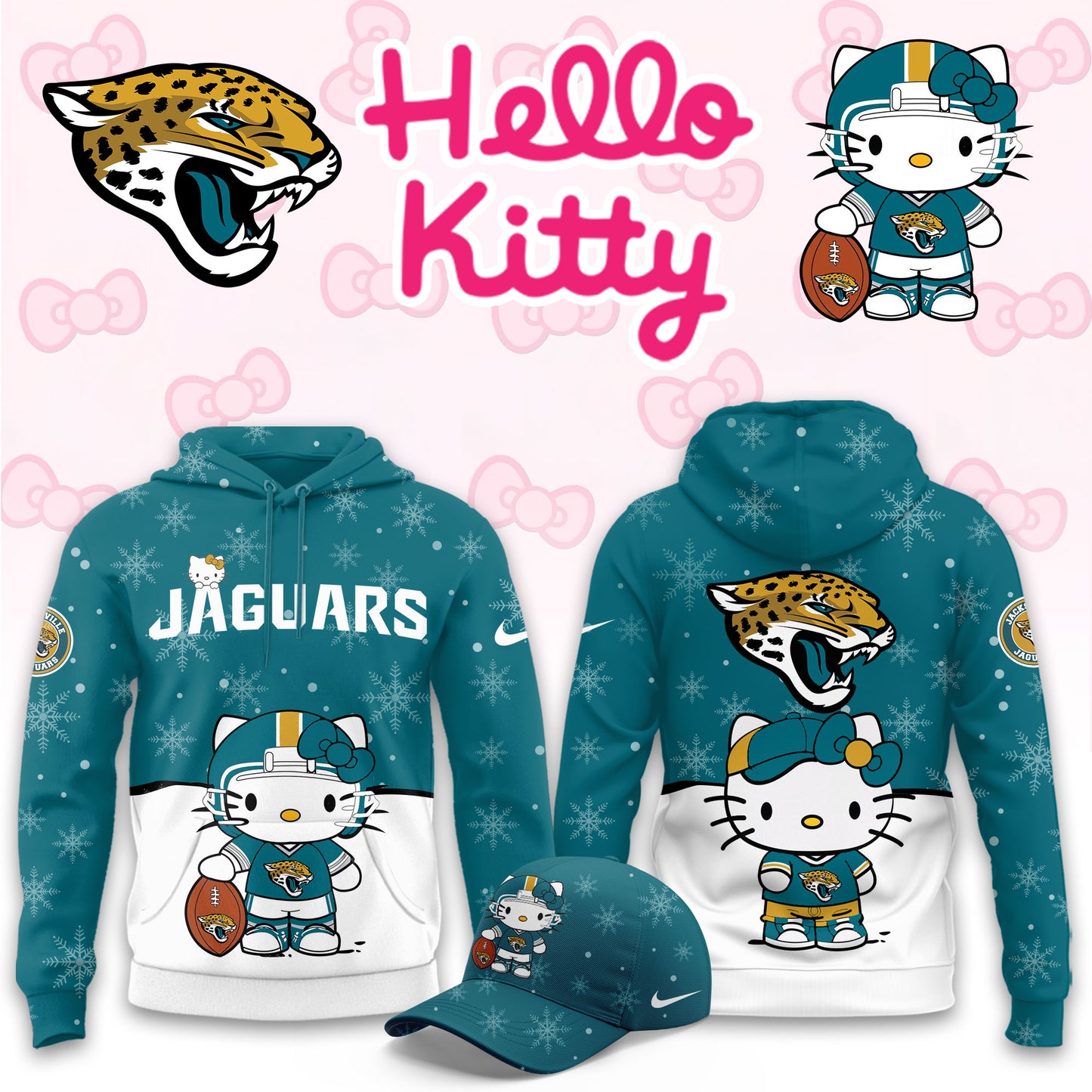 NFL x JAX Chrismas Hello KT 3D Hoodie HLP HLPHUONG