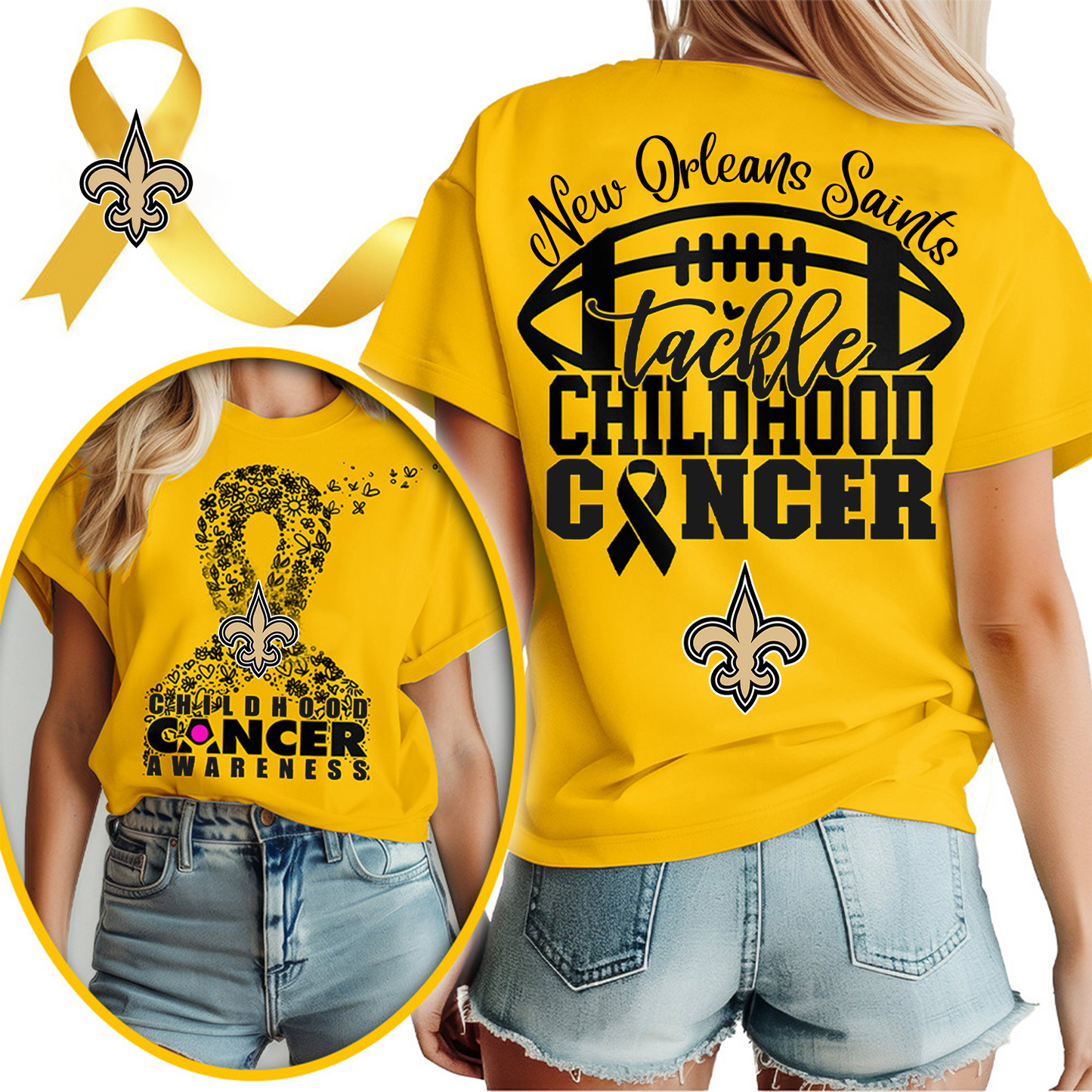 NO X NFL Premium Childhood Cancer Awareness Month 3D Shirt DatND ThuongNH