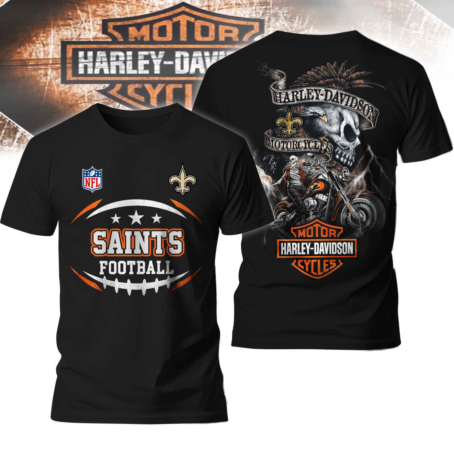 NOS Premium NFL Harley Davidson V2 3D Shirt DDT CTND