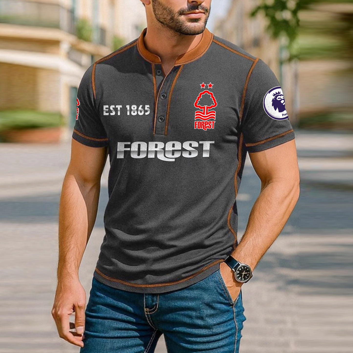 NOT Premium Men's Short Sleeve Henleys DatND DVT