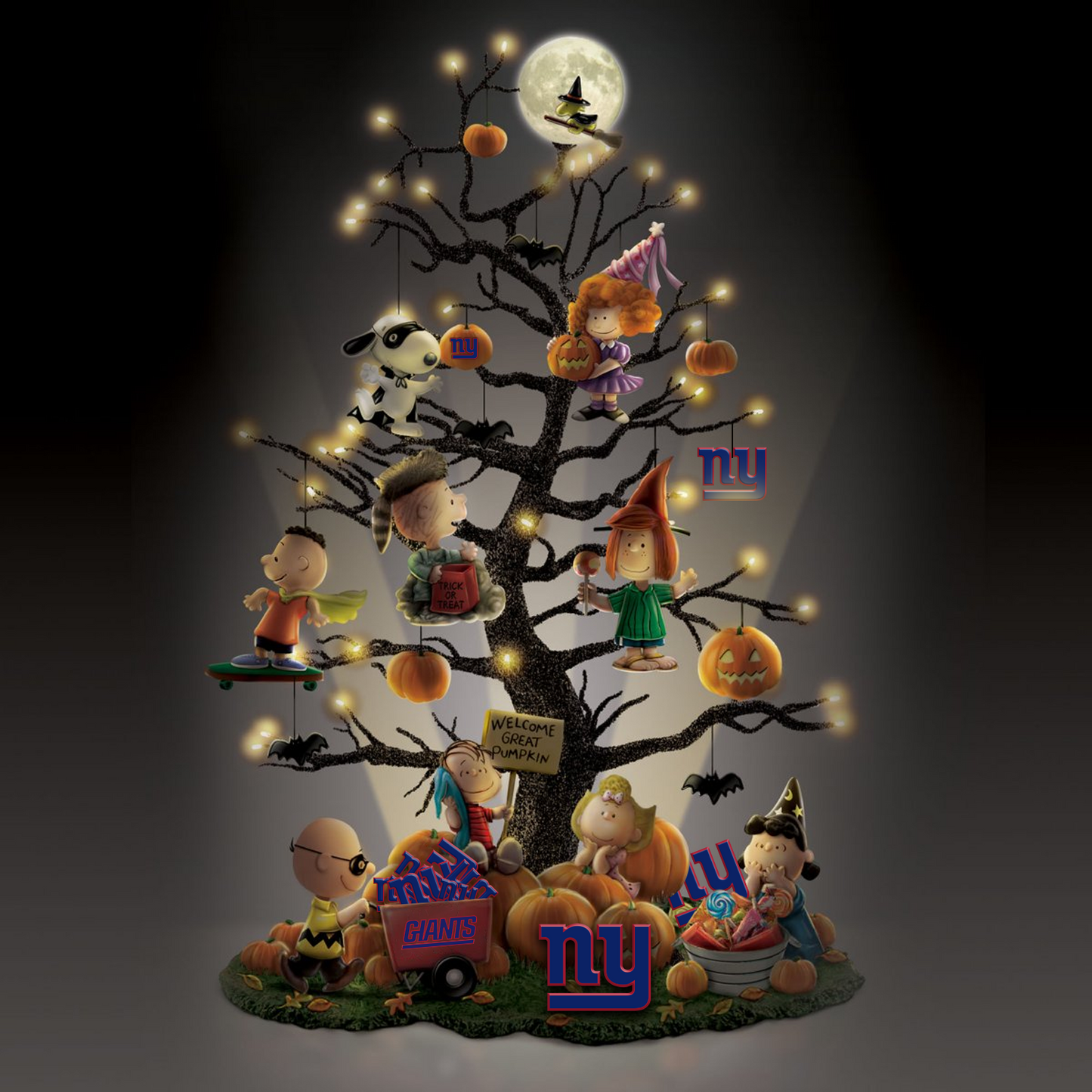 NYG x NFL Happy Halloween - Peanuts Table Tree DATND TANTD