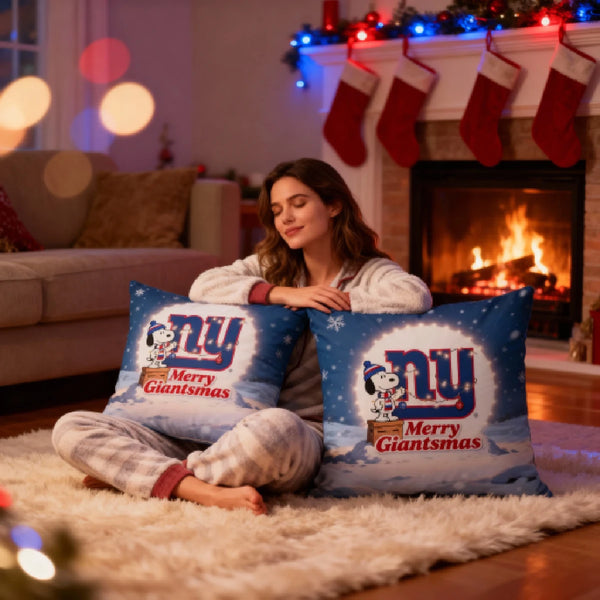 NYG x SNP Premium Christmas Fleece Blanket & Throw Pillow V1 NAK NHT