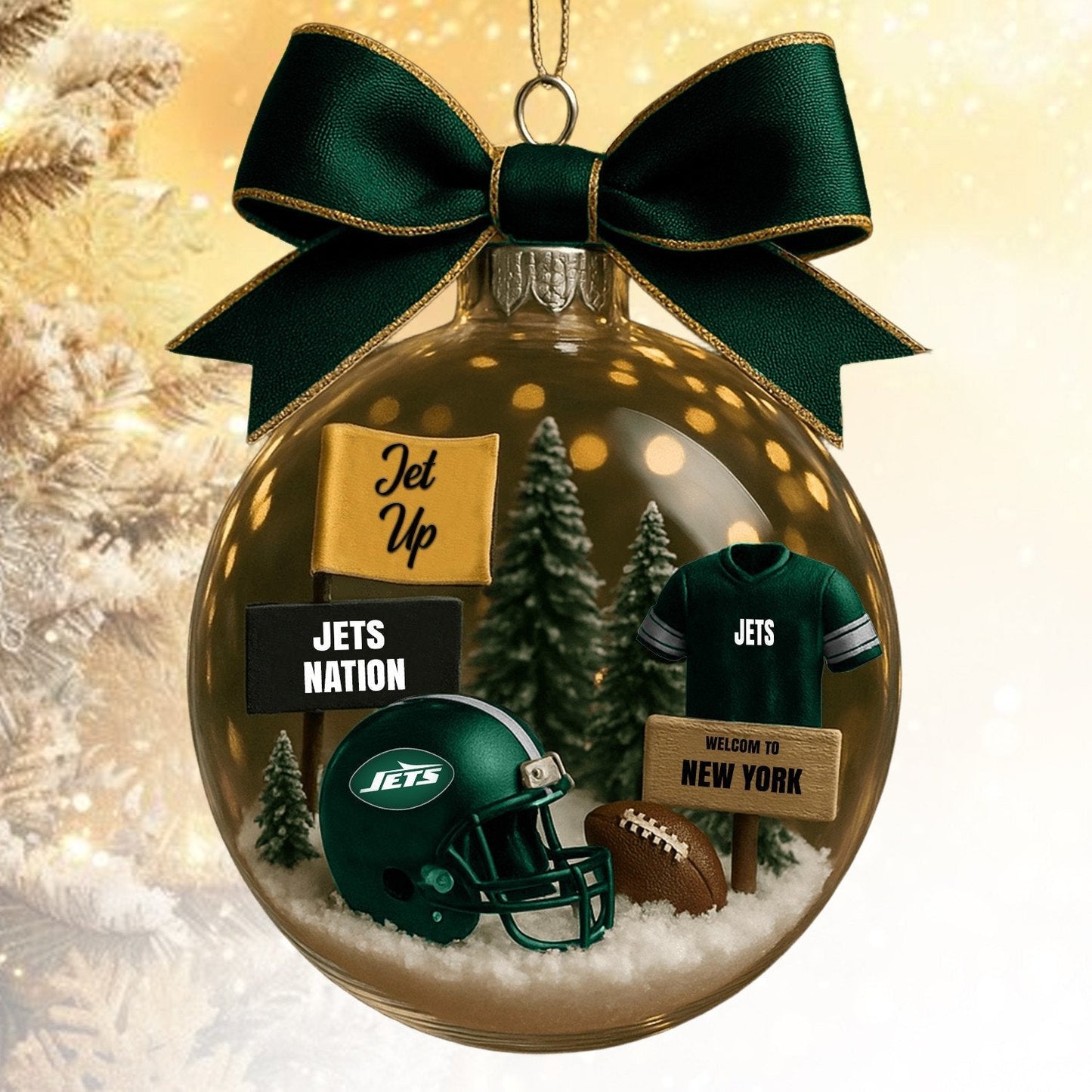 NYJ NFL Acrylic Ball Ornament - Best Gift For Fans DDT CTND