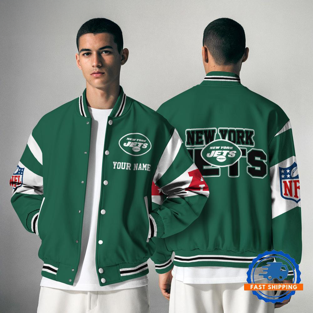NYJ NFL Varsity Jacket Custom Name For Fans DDT NTL