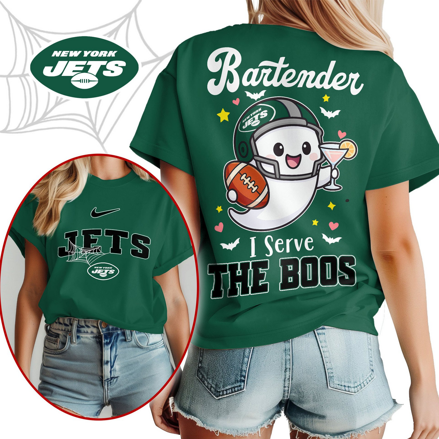 NYJ Premium NFL Bartender Halloween Fan Women Shirt DDT CTND