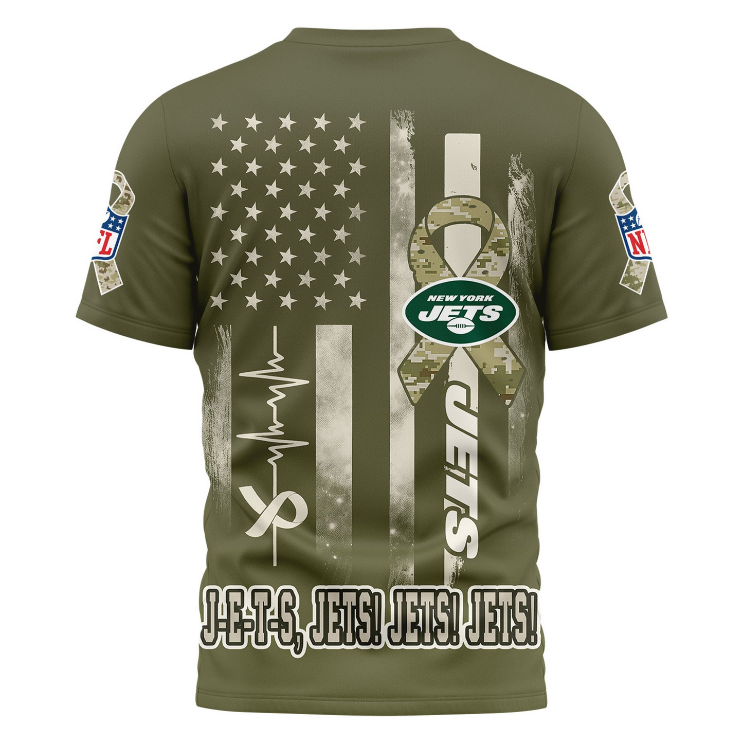 NYJ Premium NFL Salute to Service Camo 3D Shirt DDT CTND