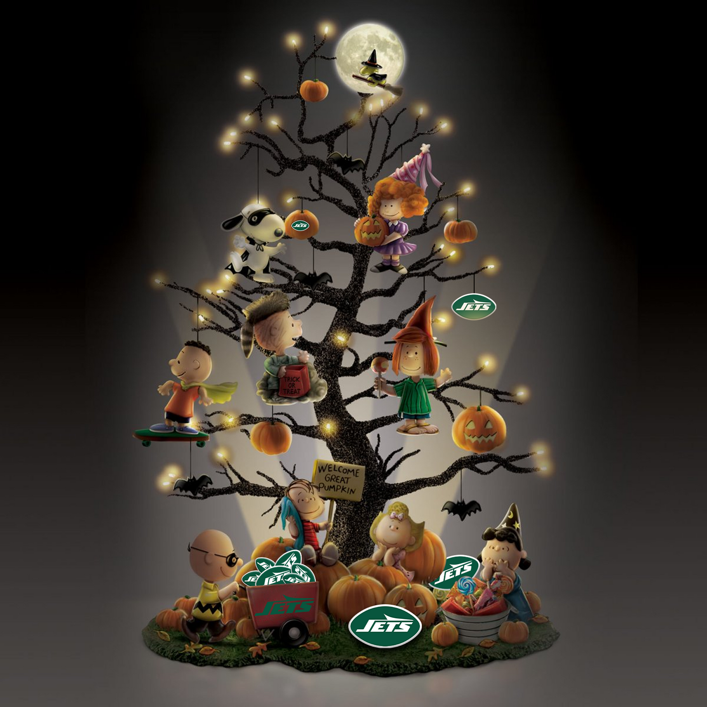 NYJ x NFL Happy Halloween - Peanuts Table Tree DATND TANTD