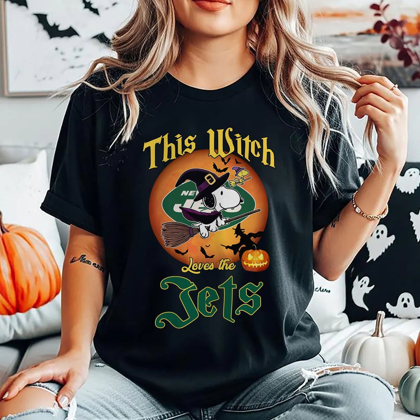 NYJ x NFL This Witch Snoopy Love This 2D Shirt DatND DVT