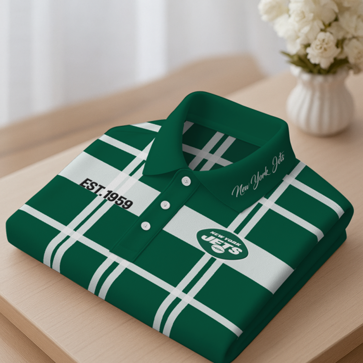 NYJ X Premium NFL New Polo Long Sleeve V1 NAK NHT