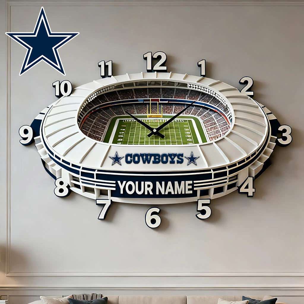 Personalized NFL DAL Stadium Theme Clock V1 NAK NHM