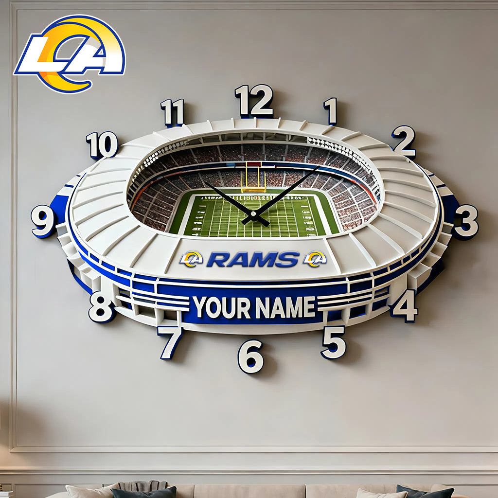 Personalized NFL LAR Stadium Theme Clock V1 NAK NHM