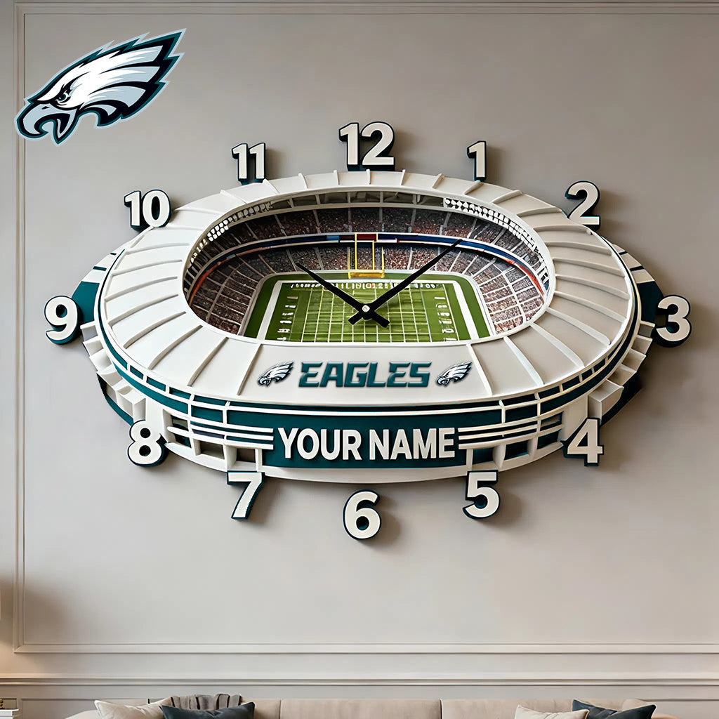 Personalized NFL PHI Stadium Theme Clock V1 NAK NHM