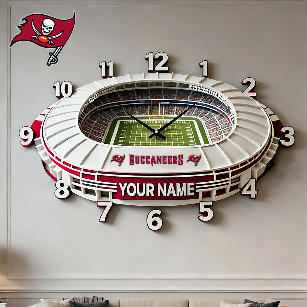Personalized NFL TB Stadium Theme Clock V1 NAK NHM