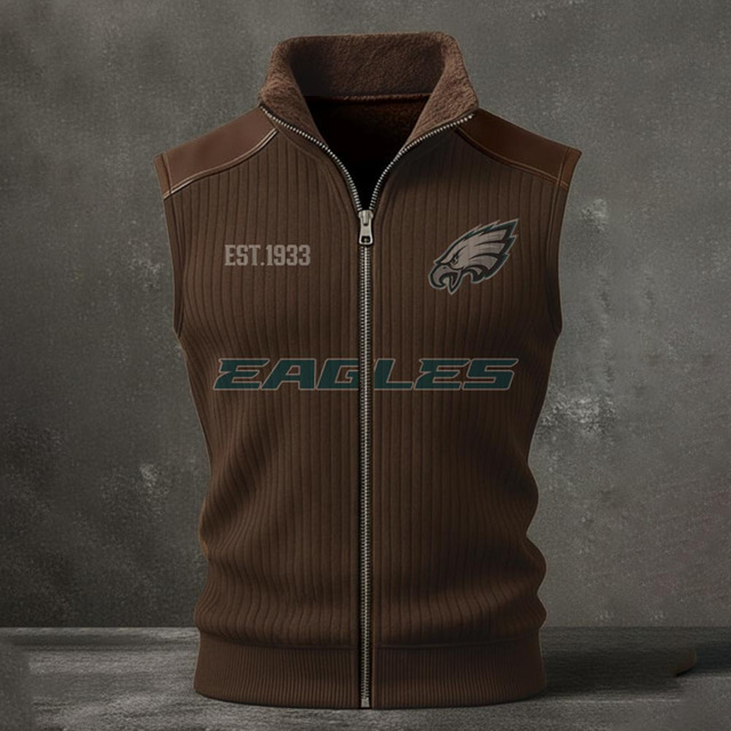 PHI X NFL Retro Knit Ribbed Sleeveless Vest Jacket V1 NAK NHT