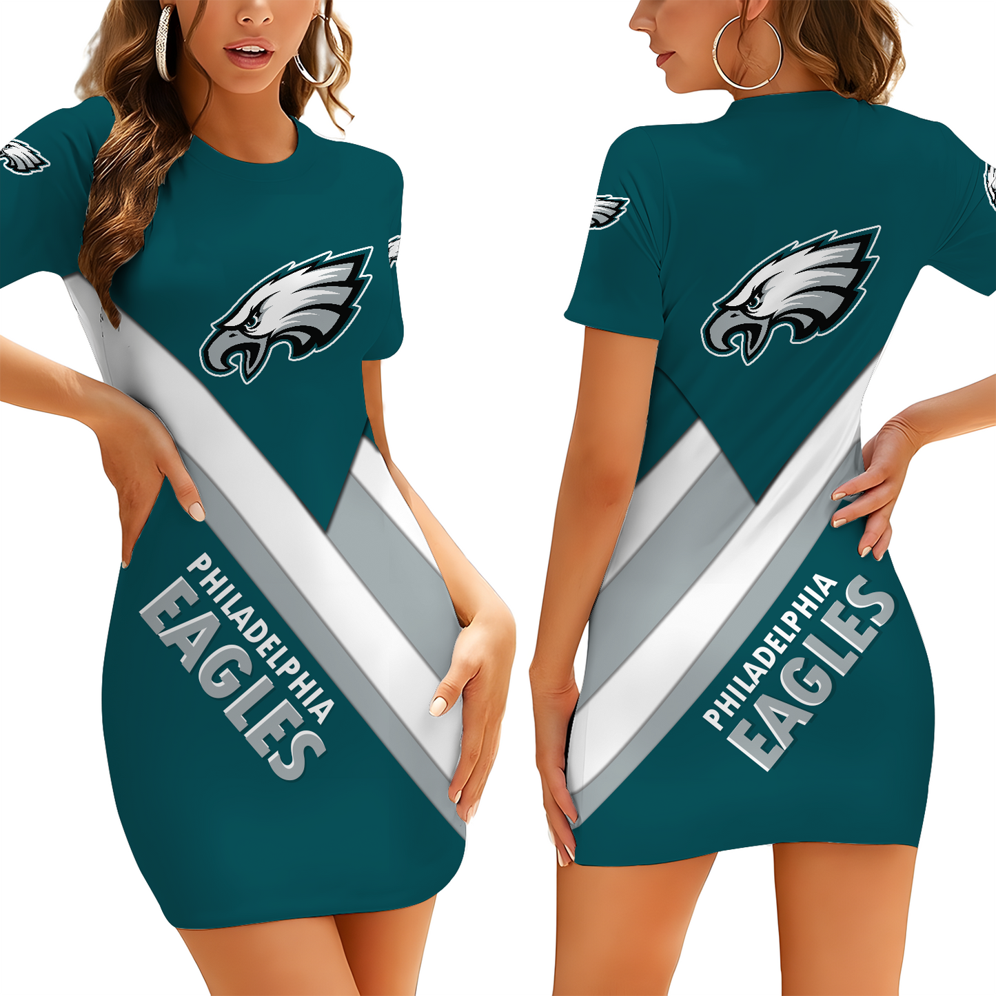 PHI X NFL Short Sleeve Bodycon Mini Dress DATND THUONGNH