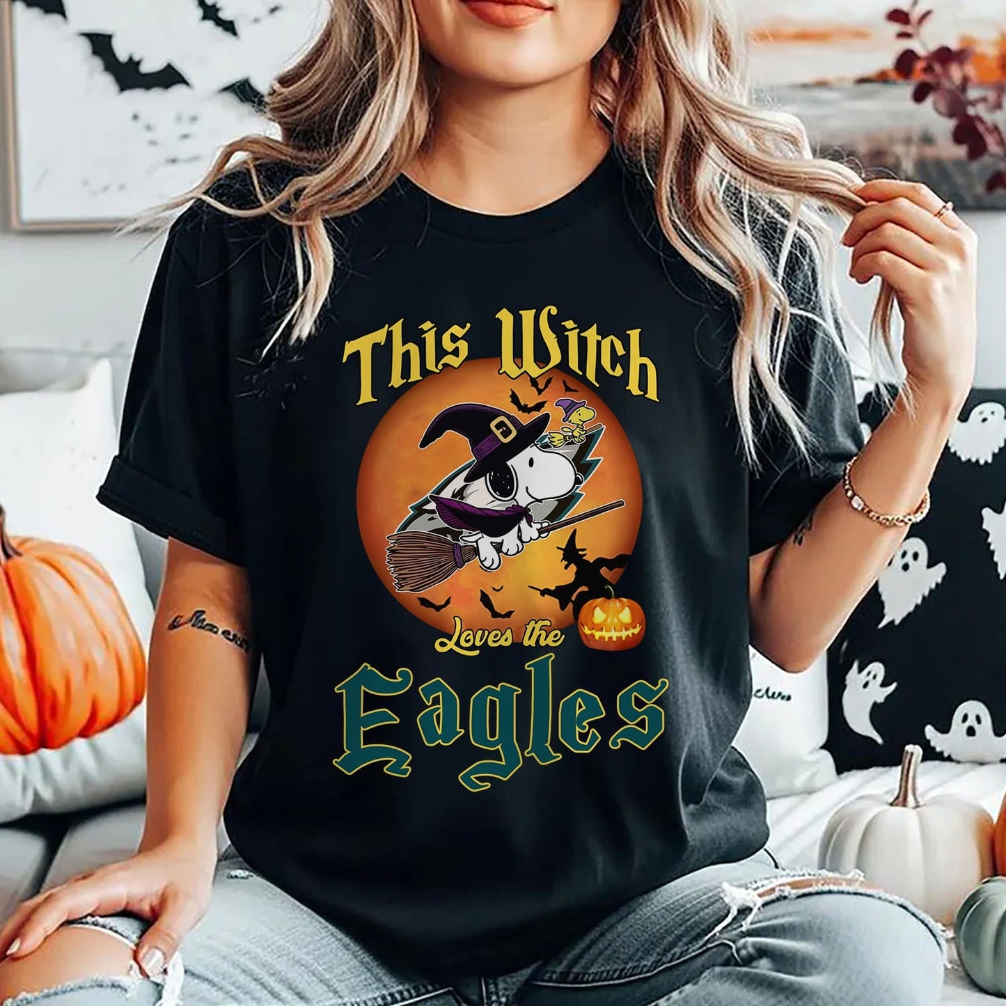 PHI x NFL This Witch Snoopy Love This 2D Shirt DatND DVT