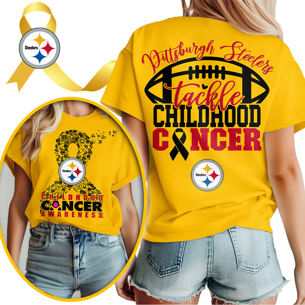 PIT X NFL Premium Childhood Cancer Awareness Month 3D Shirt DatND ThuongNH
