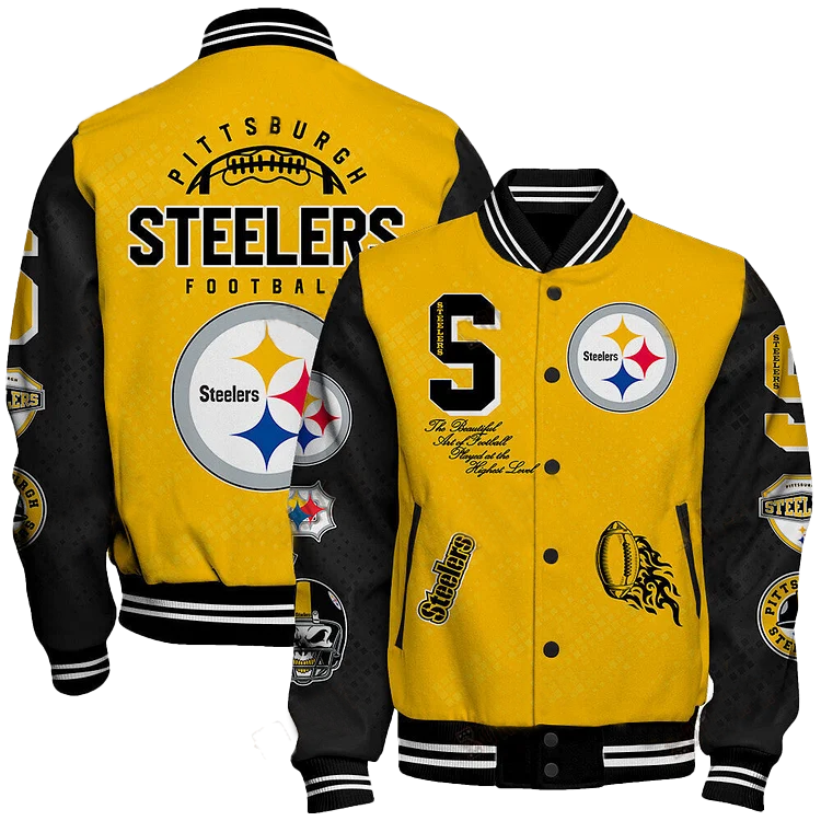 Pittsburgh Steelers National Football League Pattern Varsity Jacket V13 DDT 171025 HLPHUONG