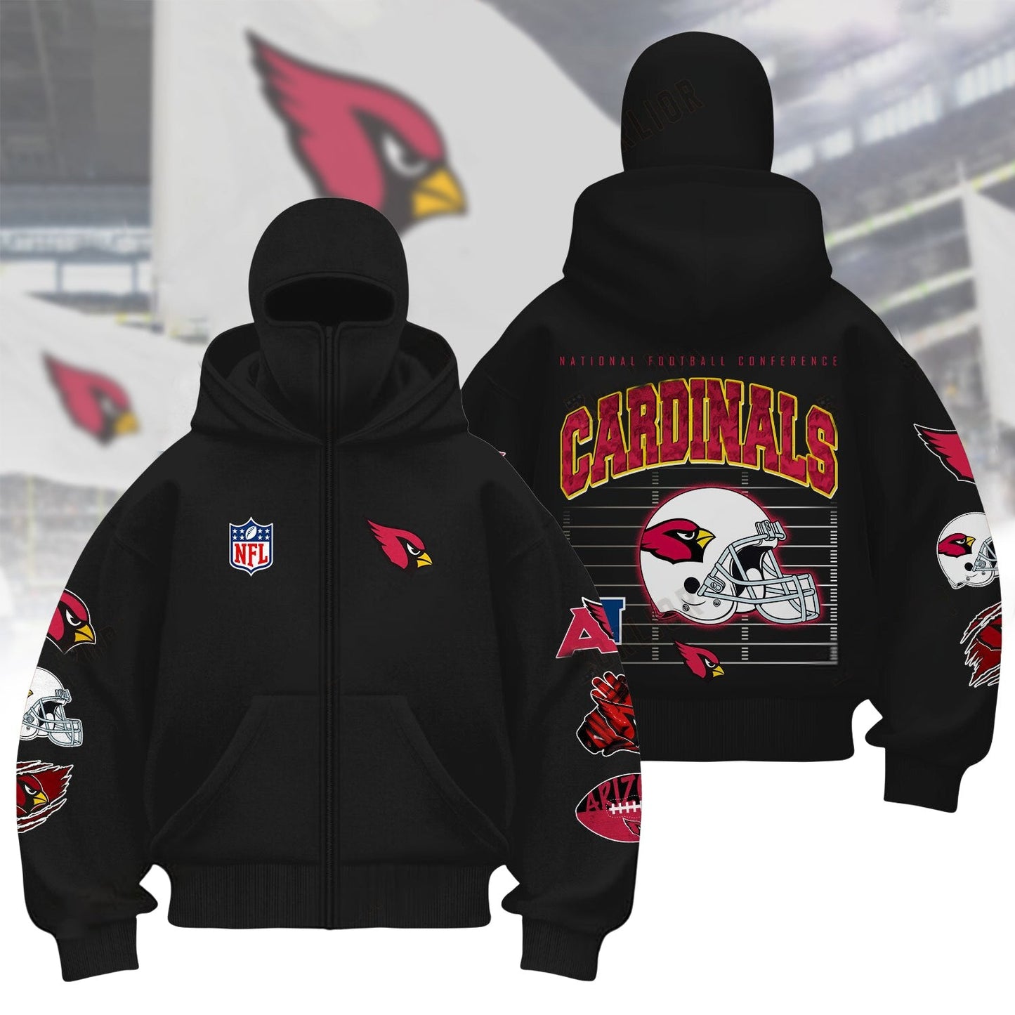 Premium NFL ARI Hoodie Balaclava V1 NMD NHM