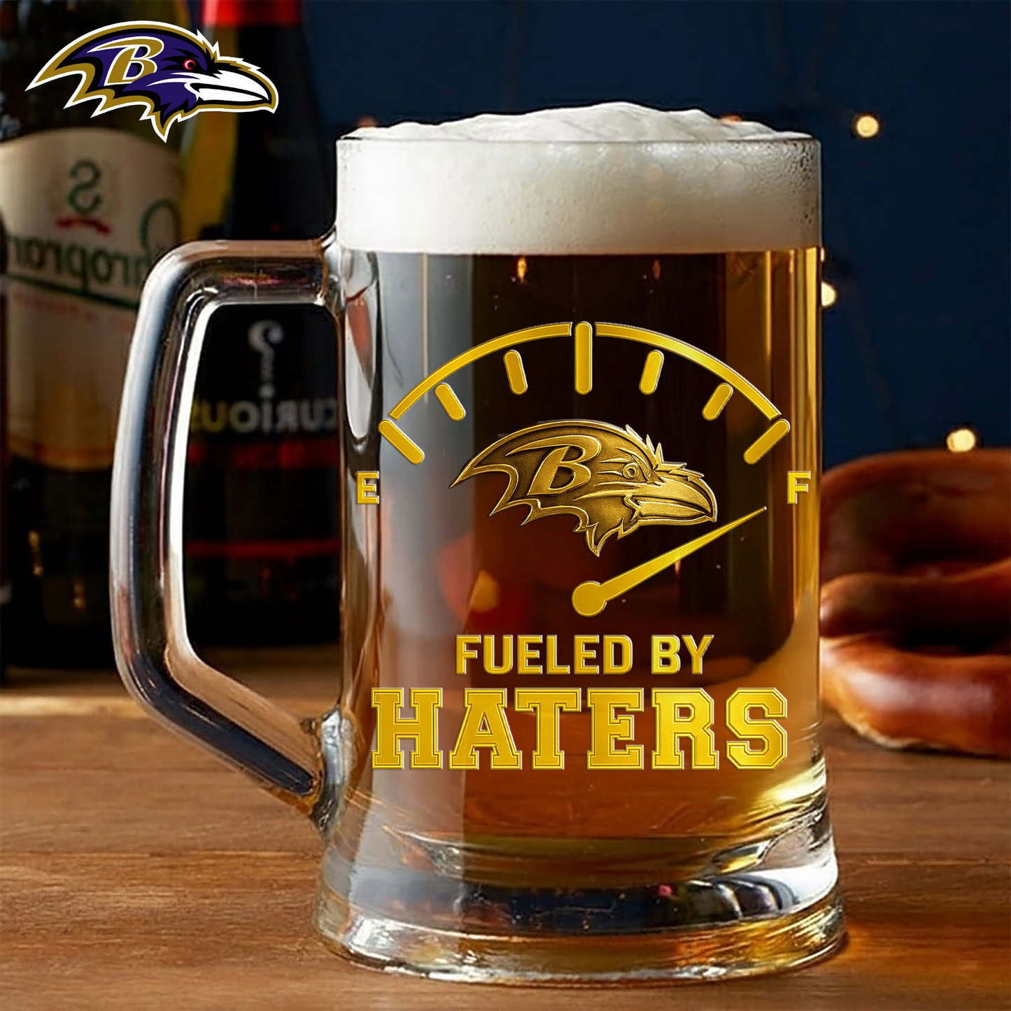 Premium NFL BAL Fueled By Haters Beer Glasses V1 NMD 031125 TTV
