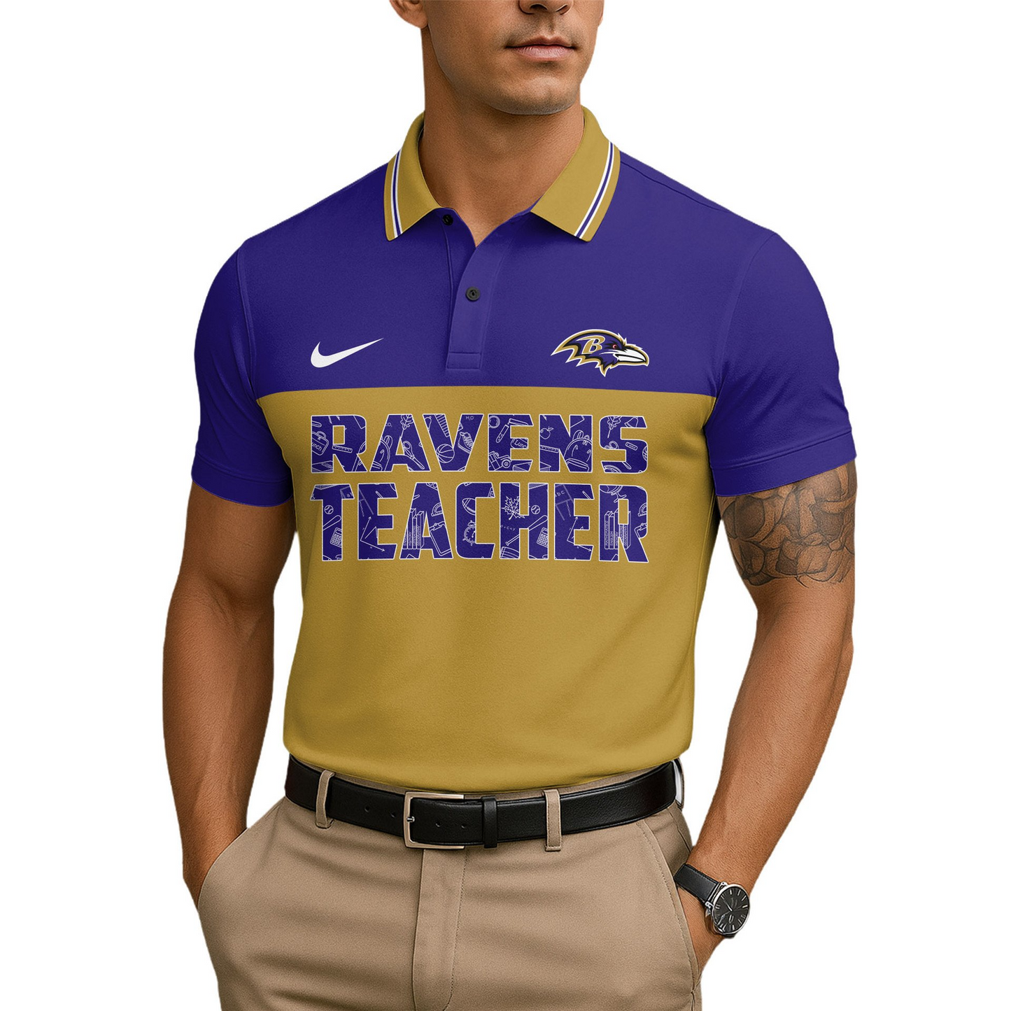 Premium NFL BAL Teacher Appreciation Polo Shirt V15 NMD TTV