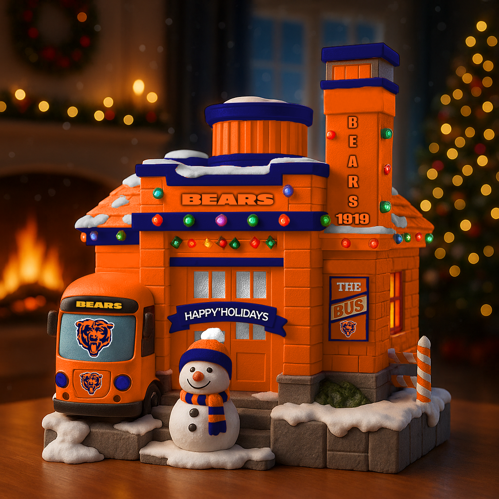 Premium NFL CHI Christmas Acrylic Plaque V8 NMD TTV