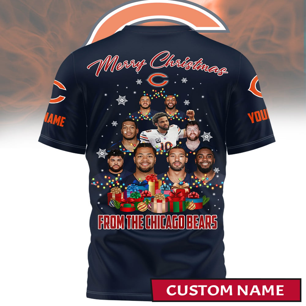 Premium NFL CHI Merry Christmas T-shirt V1 NMD TTV