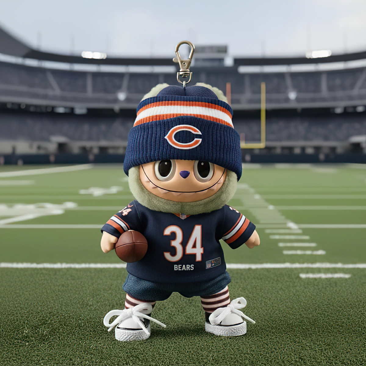 Premium NFL CHI x Labubu Mini Plush Keychain V1 NMD TTV