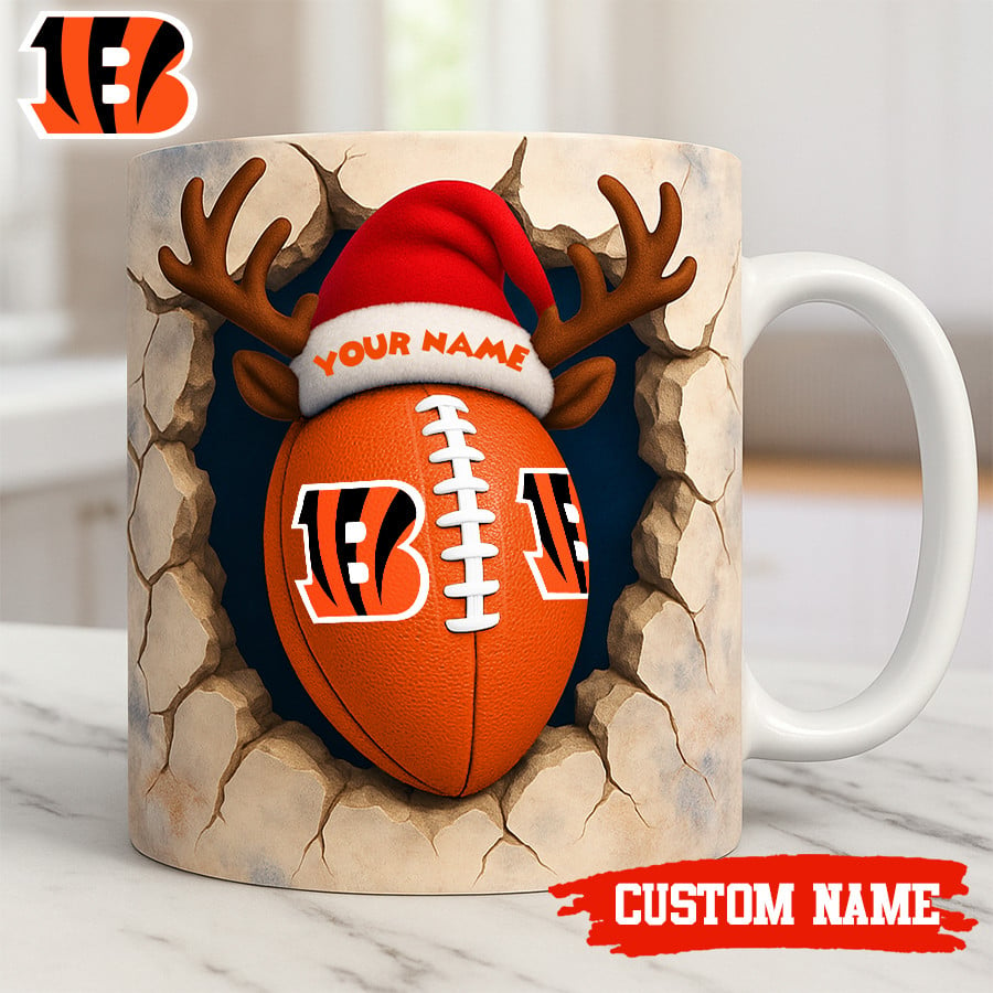 Premium NFL CIN Christmas Football Ceramic Mug V2 NMD TTV