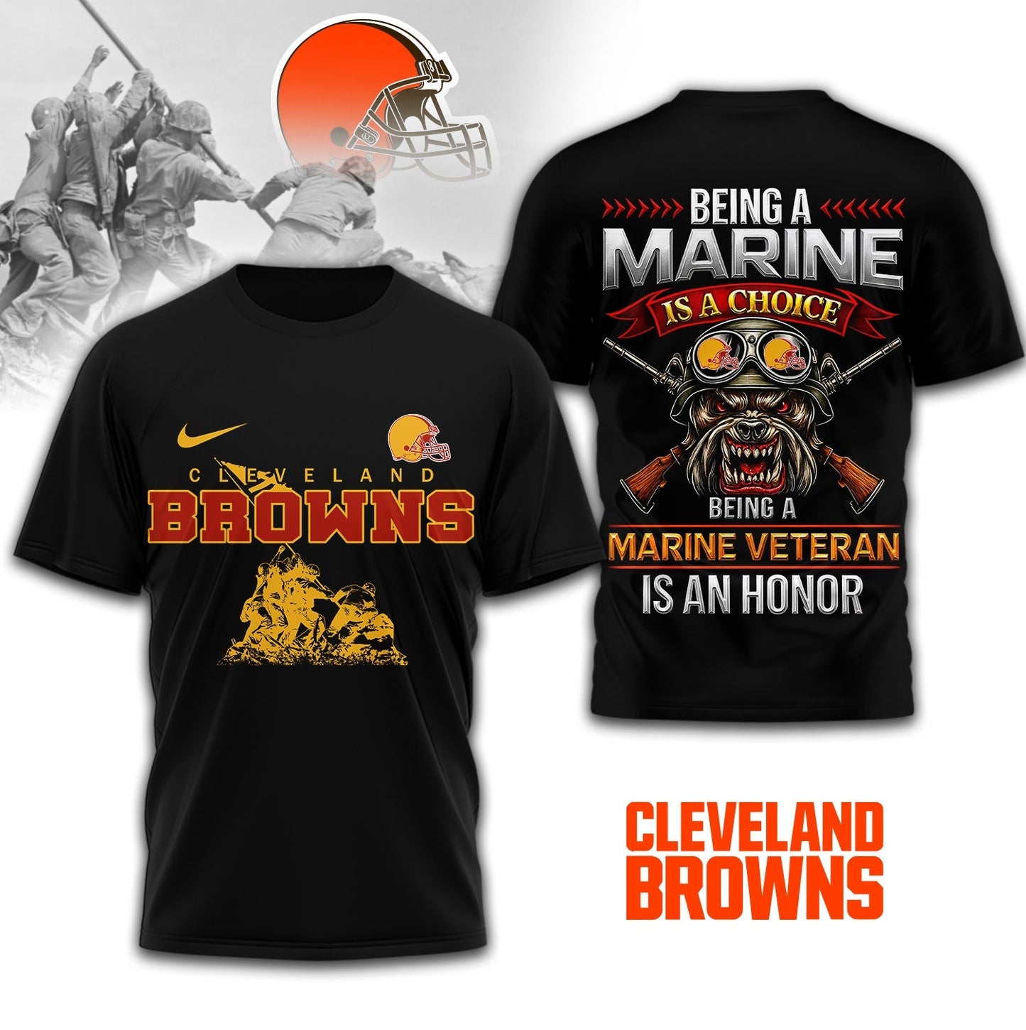 Premium NFL CLE Marine Veteran Shirt V2 NMD NHM