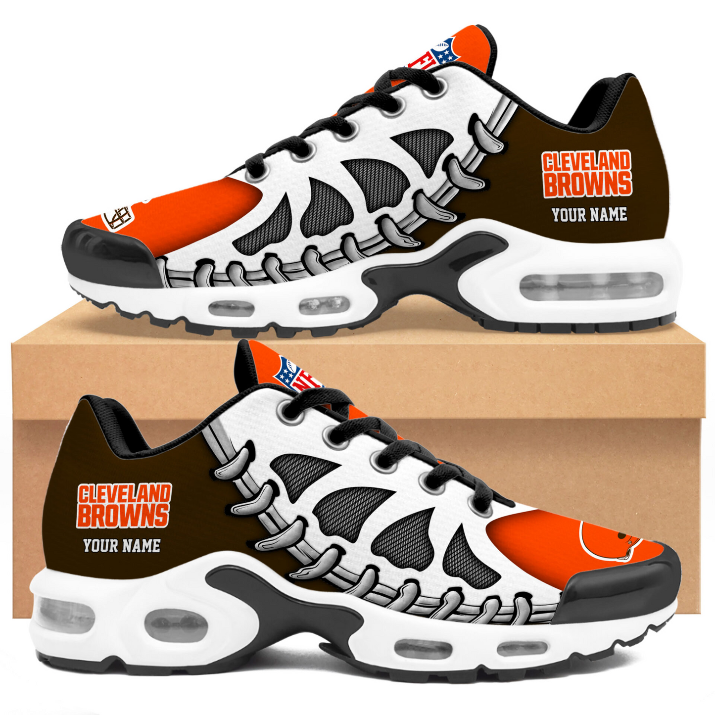 Premium NFL CLE Spine Rush Air Max Sneaker V4 NMD TTV