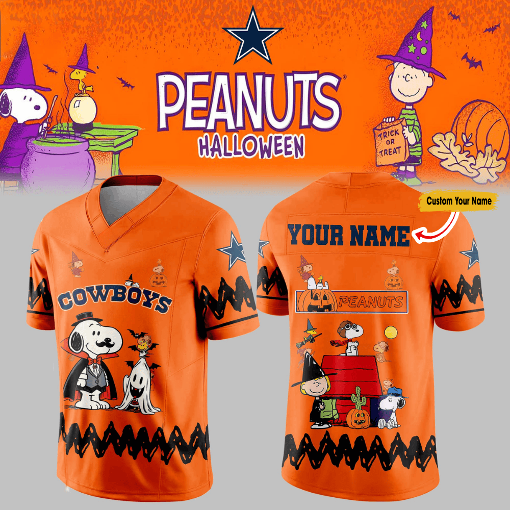Premium NFL DAL x PEA Halloween V-neck Short Sleeve Jersey V1 NMD TTV