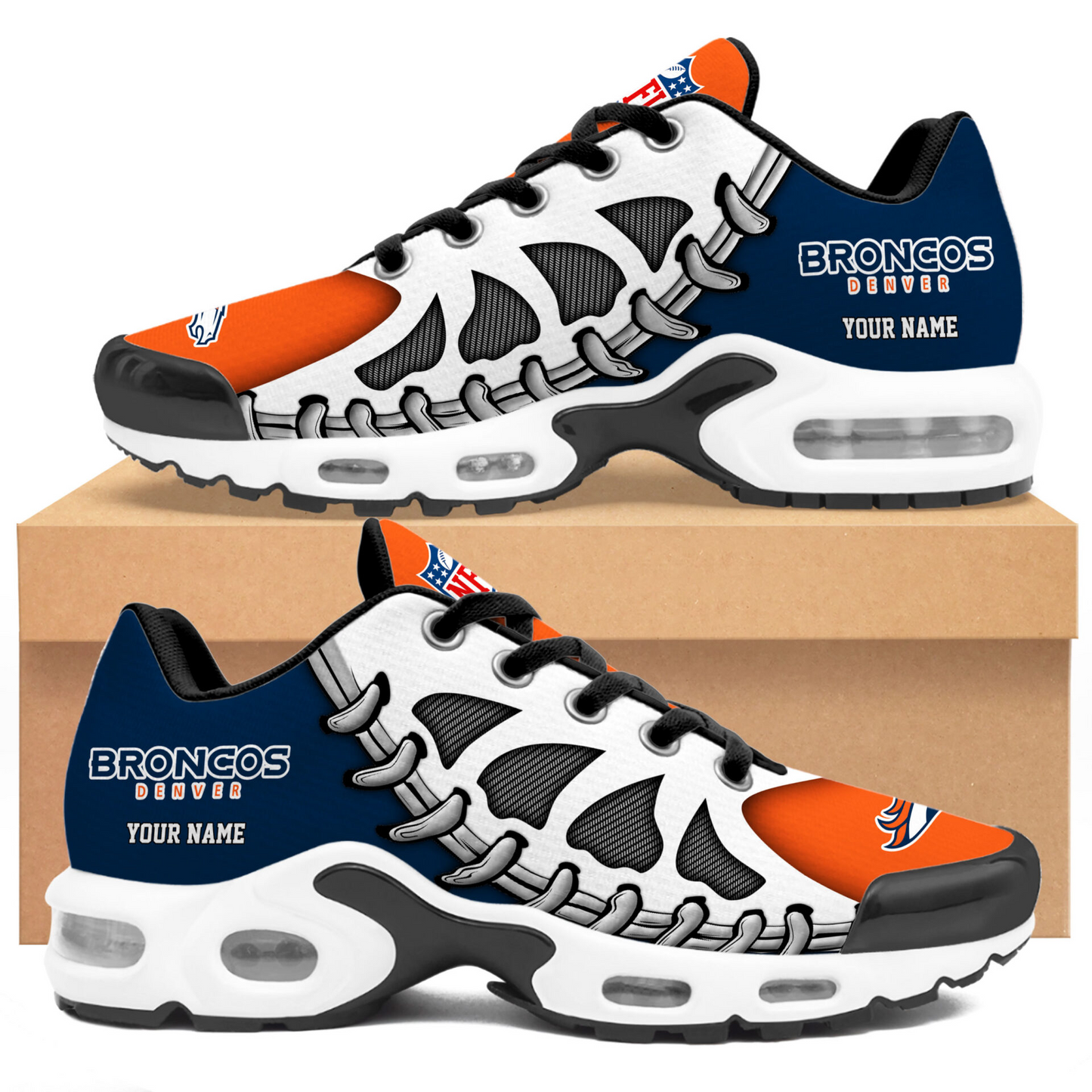 Premium NFL DEN Spine Rush Air Max Sneaker V4 NMD TTV