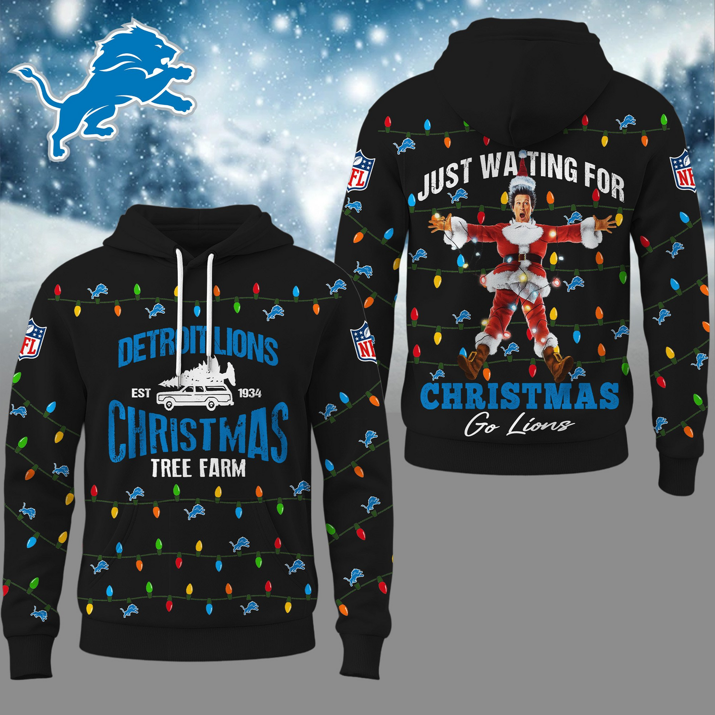 Premium NFL DET Griswold Christmas Hoodie V1 NMD TTV